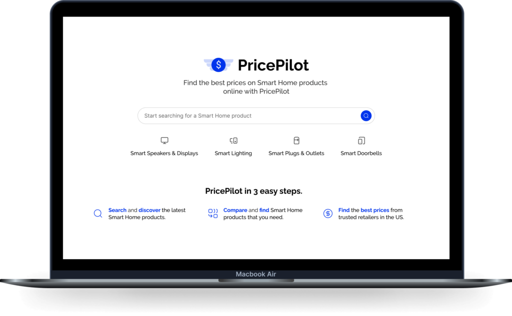 Mockup of PricePilot homepage