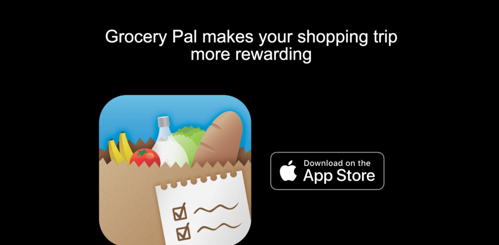View of the GroceryPal homepage